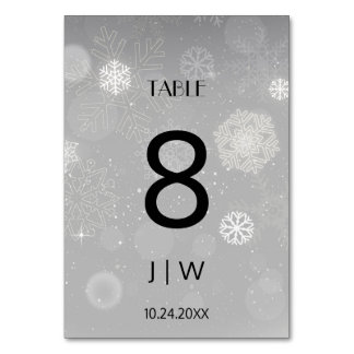 Numéro De Table Nombre de table de Noël enneigée