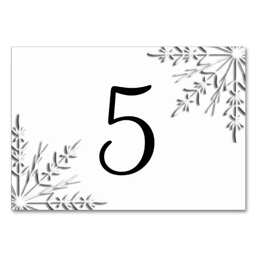 Numéro De Table Nombre de tableaux de flocons d'hiver (Devant)