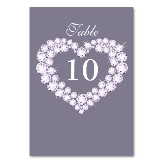 Numéro De Table Nombre de tables de coeur de mariage de diamant (Dos)