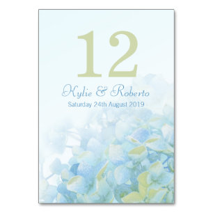 Numéro De Table Nombre de tables de mariages bleu vert floral Hydr