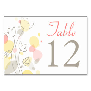 Numéro De Table Nombre de tables de mariages pétales de fleurs Con