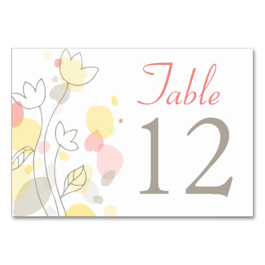 Numéro De Table Nombre de tables de mariages pétales de fleurs Con (Devant)