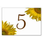 Numéro De Table Nombre de tables de tournesol jaune (Dos)