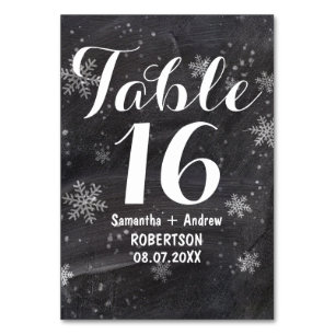Numéro De Table Nombre moderne de table de tableau de flocons de