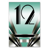 Numéro De Table Nombres de table Art Déco Glam Nouveau | sarcelle (Dos)