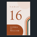 Numéro De Table Nombres de table beige en arc abstrait<br><div class="desc">Nombres de table de mariage bohème moderne avec des formes d'arc en tons de terre cuite,  rouille,  orange brûlé et vert foncé,  émeraude.
Collection : https://www.zazzle.com/collections/boho_arch_abstract_wedding_collection-119061662657911589</div>