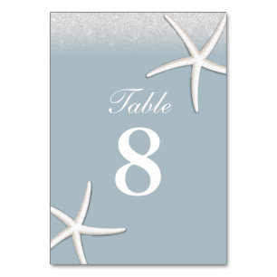 Numéro De Table Nombres de table de mariage étoile de mer plage bl