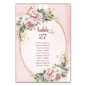 Numéro De Table Nombres de table Fleurs d'or rose élégants (Par défaut)