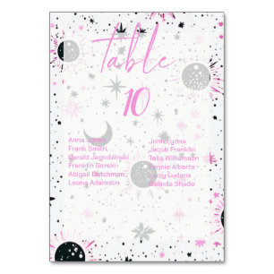 Numéro De Table Nombres de tables de mariage célestes avec noms d'