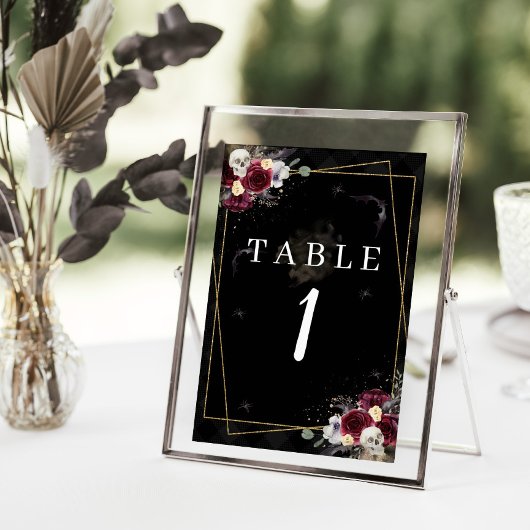 Numéro De Table Nombres de tables de mariage gothique de romance s