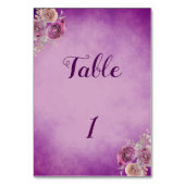 Numéro De Table Nombres de tables violettes jolies (Dos)