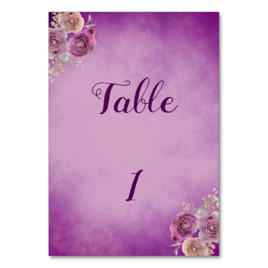 Numéro De Table Nombres de tables violettes jolies (Par défaut)
