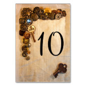 Numéro De Table Nombres rustiques de Tableau de boutons (Dos)