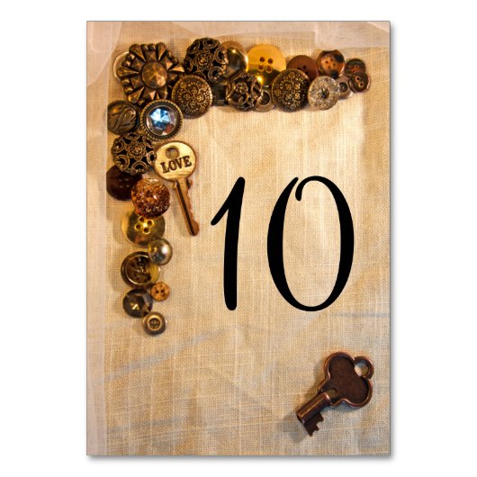 Numéro De Table Nombres rustiques de Tableau de boutons (Par défaut)