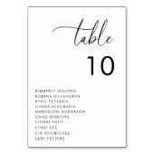 Numéro De Table Noms des graphiques de sièges de script moderne Ma (Dos)