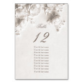 Numéro De Table Noms des invités de mariage aux roses 3D blanches  (Dos)