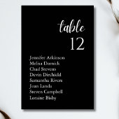 Numéro De Table Noms des invités de mariage élégants classiques av