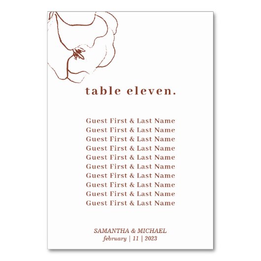 Numéro De Table noms des invités floraux botaniques simples en ter (Par défaut)