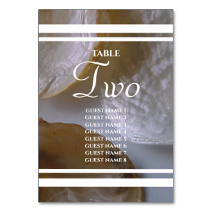 Numéro De Table Noms des invités Mariages des Beach Clams