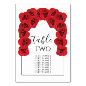 Numéro De Table Noms des invités Mariages Red Roses (Par défaut)