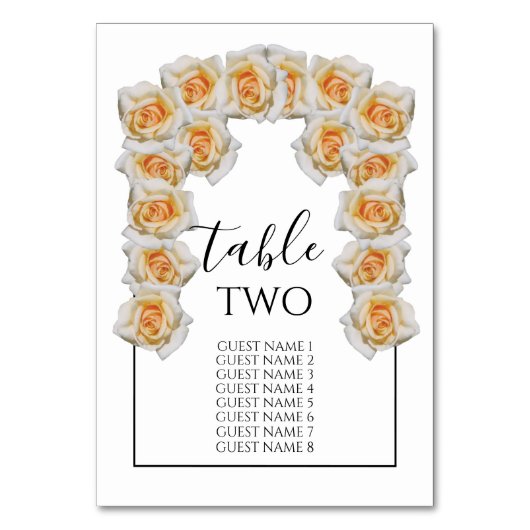 Numéro De Table Noms des invités Mariages Rose orange (Dos)