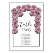 Numéro De Table Noms des invités Mariages Rose rose pâle (Dos)