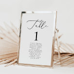 Numéro De Table Noms des Mariages de calligraphie minimaliste mode<br><div class="desc">#zazzlemade</div>