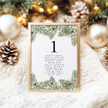 Numéro De Table Noms des Mariages du feuillage de Noël Pine & Or<br><div class="desc">Découvrez la magie de la saison grâce à notre collection Festive de Noël Invitations et Décor Pine & Flecks d'hiver. Apportez l'enchantement d'un merveilleux pays d'hiver à votre journée spéciale avec ces élégants motifs ornés de taches dorées et la beauté intemporelle du pin. Préparez la scène pour une fête de...</div>