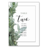 Numéro De Table Noms d'invités Mariages de l'Eucalyptus Dollar Arg (Dos)
