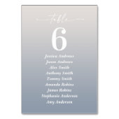 Numéro De Table Noms d'invités Ombre Gardenia Blanc & Bleu Poussiè (Par défaut)