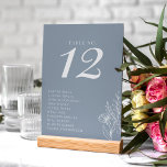Numéro De Table Noms minimalistes de Mariage classique moderne Dus<br><div class="desc">Noms minimalistes Dusty Blue Modern Classic Mariage Numéro de tableau.</div>