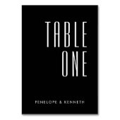 Numéro De Table Noms personnalisés simples rétro Mariage noir uni (Par défaut)