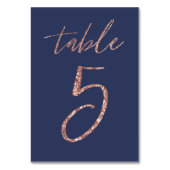 Numéro De Table Non, 5 - Mariage pailleté rose gold et bleu glamou (Par défaut)