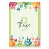 Numéro De Table Notre petit monstre | Trois monstres colorés (Dos)