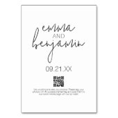 Numéro De Table Nous Buvons Danser Manger - Mariage moderne (Dos)