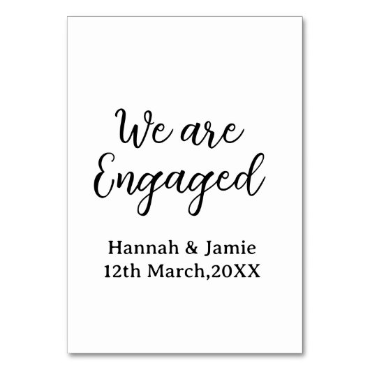 Numéro De Table Nous sommes fiancés nom date calligraphystylish (Par défaut)
