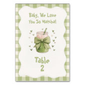 Numéro De Table Nous vous aimons tant Matcha Bow Green Gingham (Par défaut)
