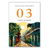 Numéro De Table Nouvelle-Orléans Louisiane Mariage Retro (Dos)