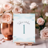 Numéro De Table Nuage 9 Fête des mariées bleue et blanche 1