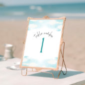 Numéro De Table Nuage 9 Fête des mariées bleue et blanche 1