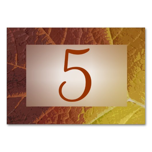 Numéro De Table Nuances des numéros de tableau des feuilles d'auto (Devant)
