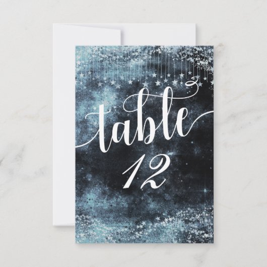 Numéro de table nuit étoilée aquarelle (Devant)