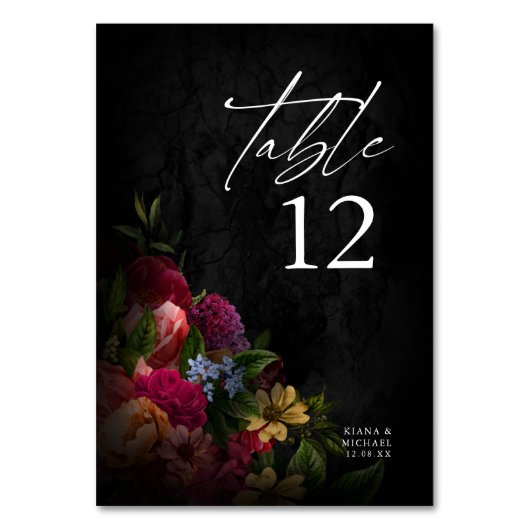 Numéro De Table Nuits Sultry Floral Mariage ID829 (Par défaut)