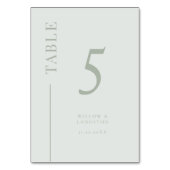 Numéro De Table Numéro de la table de Mariage de ligne de nettoyag (Dos)