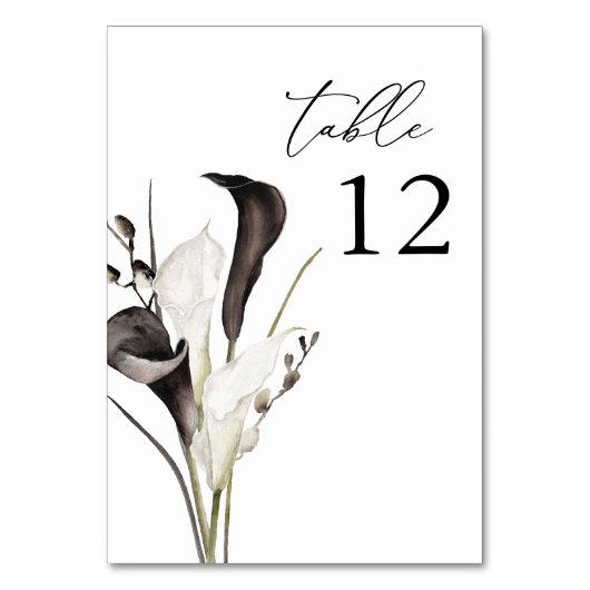 Numéro De Table Numéro de la table florale noire et blanche (Par défaut)