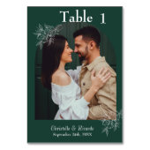 Numéro De Table Numéro de la table photo du mariage vert émeraude (Dos)