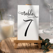 Numéro De Table Numéro de tableau 3.5x5 simple signe noir | Tablea