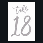 Numéro De Table Numéro de tableau à main chic en argent | Tableau<br><div class="desc">Cartes de numéro de table modernes.</div>