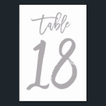 Numéro De Table Numéro de tableau à main chic en argent | Tableau<br><div class="desc">Cartes de numéro de table modernes.</div>