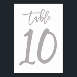 Numéro De Table Numéro de tableau à main chic en argent | Tableau<br><div class="desc">Cartes de numéro de table modernes.</div>